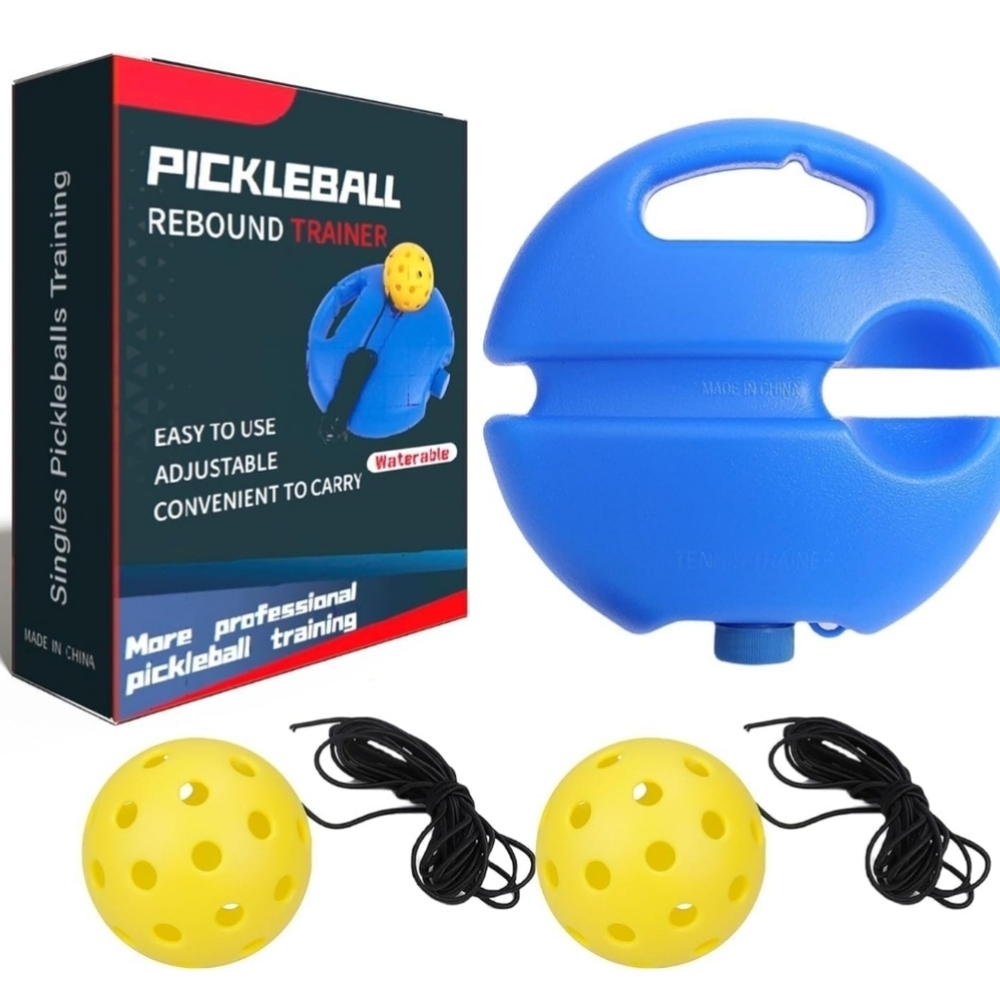 Pickleball Rebounder Trainer w/ 2 Yellow Balls & Cords For Practicing NEW